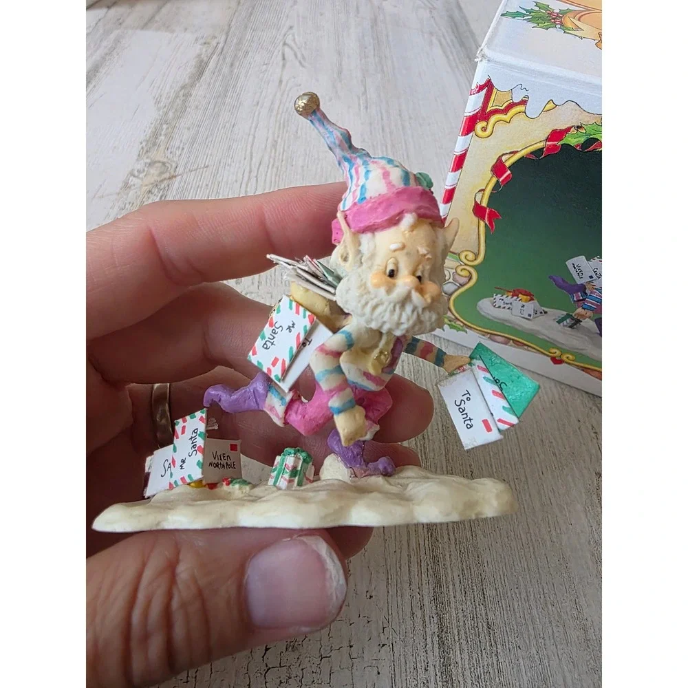 Vintage enesco sandi ziminicki zippy mailman carrier elf North Pole village
